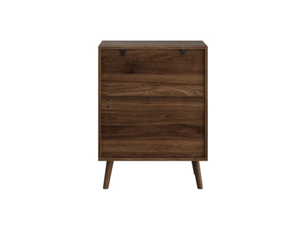 3 Drawer Dresser, Storage Cabinet With Vertical Grooves For Bedroom - Walnut