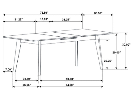 Bellingham - Dining Table With Self Storing Extension Leaf - Black Marble-Look Sintered Stone