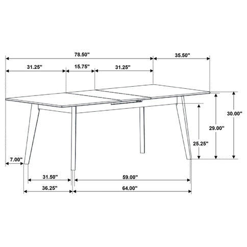 Bellingham - Dining Table With Self Storing Extension Leaf - Black Marble-Look Sintered Stone