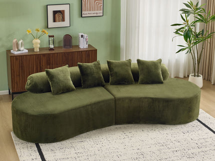 Modern Curved Sofa With Pillows