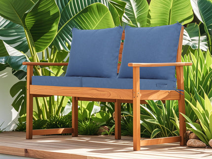 Outdoor Deep Seat Cushion Set Waterproof Fade Resistant Patio Furniture Cushions, Removable Covers, Adjustable Straps & Handles - Navy Blue