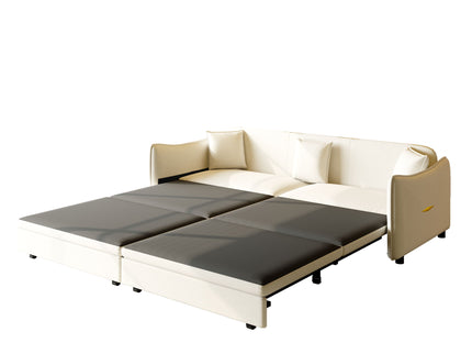 King Pull Out Sofa Bed, 3-In-1 Convertible Bed With 3 Pillows