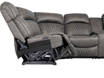 Power Motion Reclining Sectional Set With Console