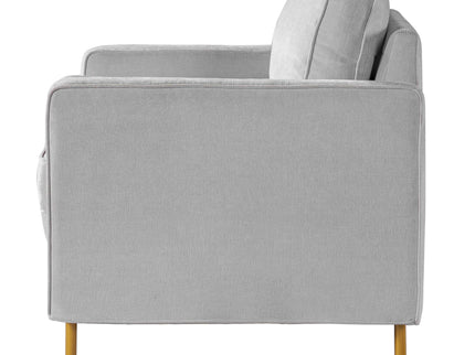 Accent Chair Upholstered Single Sofa With Square Arms, Sewn Pillow Back For Living Room