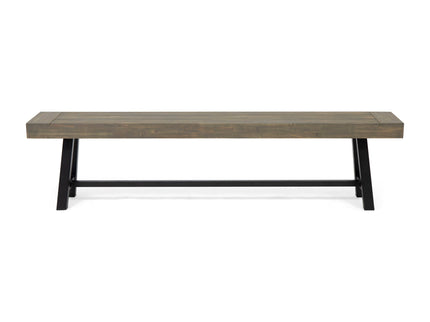 Outdoor Patio Bench - Gray / Rustic Metal