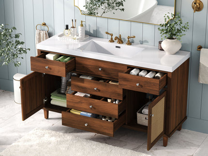 Bathroom Vanity With Sink, 5 Legs, Soft Close Drawers