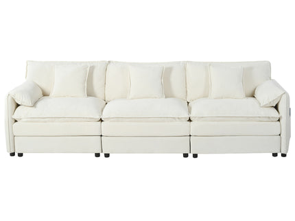 Modern Comfy Deep Seat Modular Sectional Sofa Cloud Couch With Ottoman