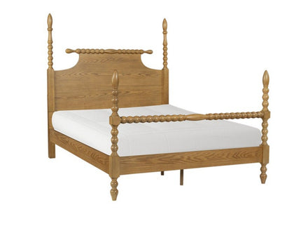 Queen Bed Turned Legs - Natural
