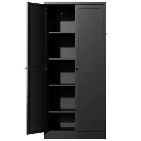 Kitchen Pantry Cabinet With 4 Adjustable Shelves, Heavy Duty Freestanding Organizer