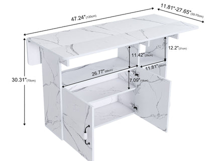 Multi Functional Folding Table With Storage Shelves And Wheels