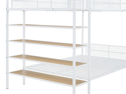 Bunk Bed With 5 Tier Shelves