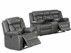 Dark Gray / Manual / 2 Pc. Loveseat, Chair