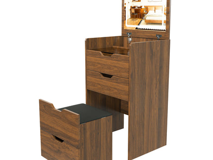 Vanity Desk With Lighted Mirror & Stool