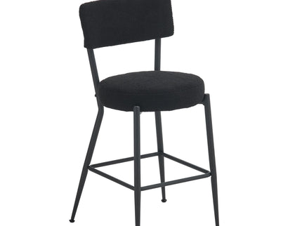 Modern Teddy Fabric Upholstered Bar Stools - Legs