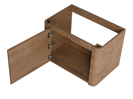 Wall Mounted Bathroom Vanity With Sink And Storage Shelves, Soft Close Doors