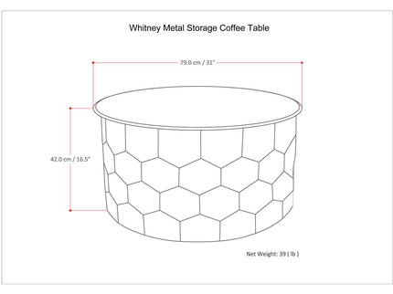 Whitney - Handcrafted Metal Storage Table