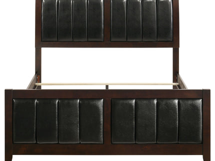 Queen Panel Bed With Upholstered Headboard And Footboard - Brown