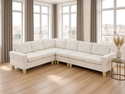 Modular L - Shaped Sectional Sofa 6 Seater 4 Piece Couch With Chaise