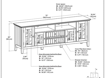 Acadian - Wide TV Media Stand - Brown