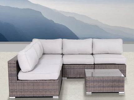 Seating Set With Cushions Handcrafted Wicker Design