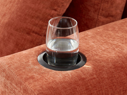 L - Shaped Sectional Sofa With Cup Holders & Side Pockets