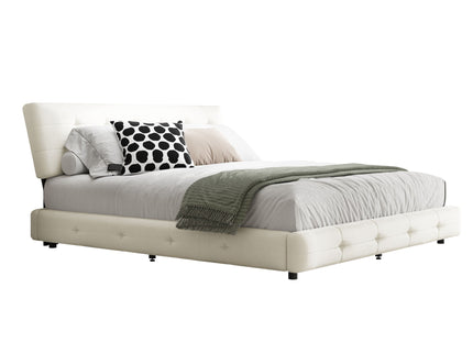 Tufted Headboard With Extra-Large Ultra-Soft Cloud Pillow Design
