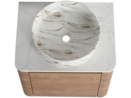Wall Mounted Bathroom Vanity With Art Sink, 1 Soft Close Door
