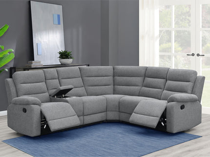 Aaron - 3 Piece Upholstered Sectional - Smoke