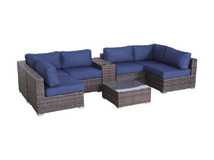 Elegant 4 Person Wicker Patio Seating Set With Cushions And Glass Top Table