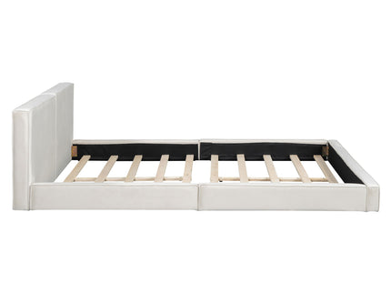 Upholstered Platform Bed, Grounded Bed With Solid Frame