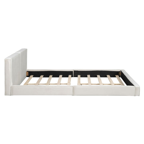 Upholstered Platform Bed, Grounded Bed With Solid Frame