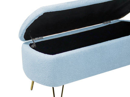 Storage Ottoman Bench For End Of Bed Legs, Modern Camel Faux Fur Entryway Bench Upholstered Padded With Storage For Living Room Bedroom