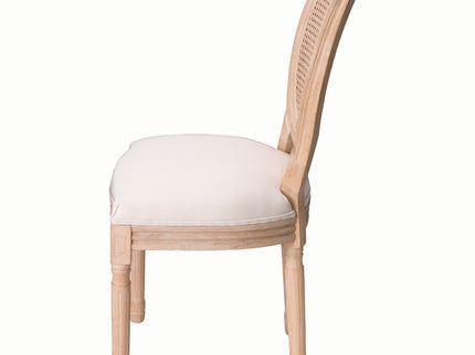 Dining Chairs, Upholstered With Round Back (Set of 2) - Beige