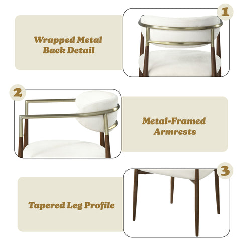 Clayten - Arm Chair (Set of 2) - Brown Oak / Off White