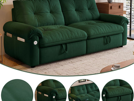 Cloud Like Convertible Sofa Bed For Living Rooms - Green