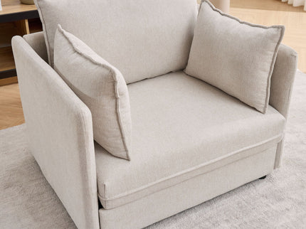 Oversized Deep Seat Accent Chair With Matching Storage Ottoman & Throw Pillows