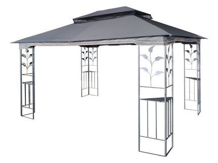 Patio Gazebo Tent With Ventilated Double Roof And Mosquito Net For Backyard Or Garden
