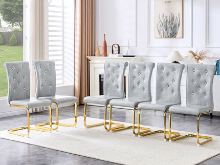 Elegant Design Alligator Skin Upholstered Dining Chairs