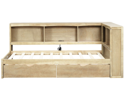 Daybed With 2 Storage Drawers, Storage Cabinets, USB Ports