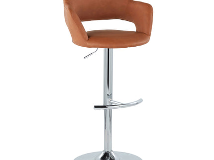 Margarite - Contemporary Ajustable Barstool With Swivel With Rounded T Footrest (Set of 2)