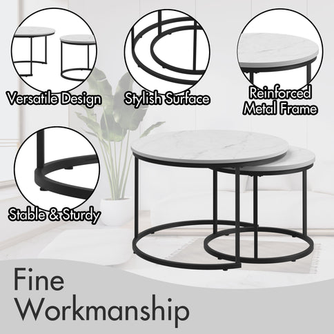 Round Nesting Coffee Table (Set of 2)