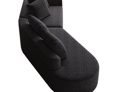 Upholstered Oversized Sectional Sofa, 4 Seater Extra Deep & Wide Seat Curved Cloud Couch With 4 Throw Pillows, Free Combination Living Room - Black