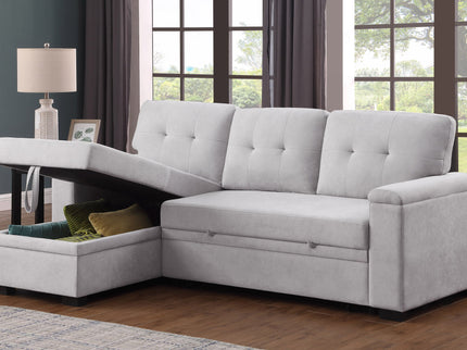 Lucca II - 84.5"W Reversible Sleeper Sectional Sofa with Storage Chaise