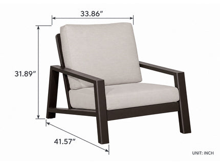 Verona - Seating Lounge Chair (Set of 2) - Dark Espresso / Gray / Off White
