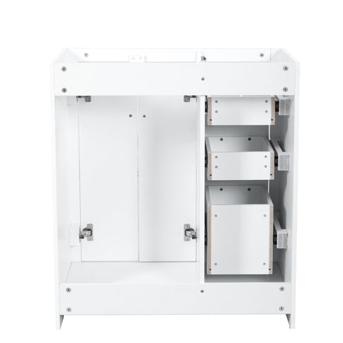 Retro Style Bathroom Vanity With 3 Drawers & Soft-Closing Doors