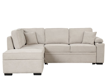 Sleeper Sofa Bed, 2 In 1 Pull Out Sofa Bed L Shape Couch With Storage Ottoman For Living Room, Bedroom Couch And Small Apartment