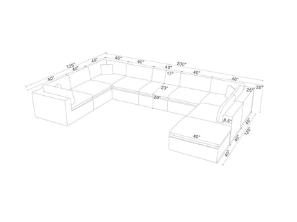 Custom Configuration Modular Sectional With Toss Pillows