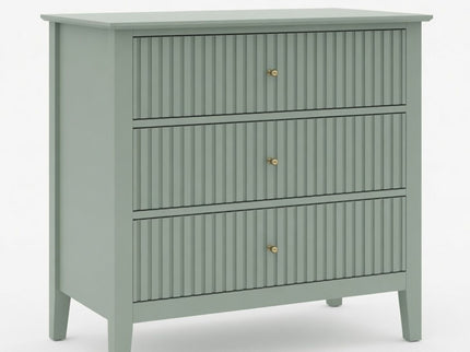 Fluted 3 Drawer Nightstand With Soft Close Slides
