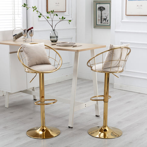 Unique Design Bar Chair, 360 Degree Rotation, Adjustable Height, Suitable For Dining Room And Bar