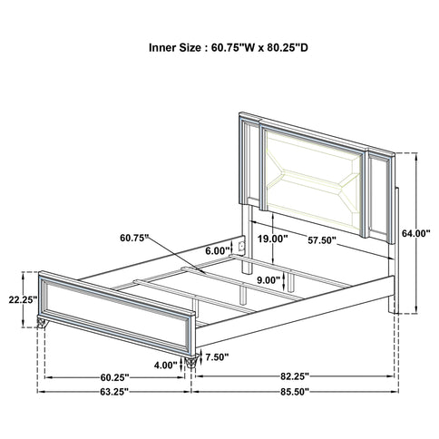 Modern Bedroom Set With LED Lighting